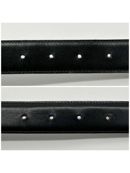 Gucci Vintage Belt Gold and Black Leather main image 4